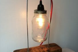 Mason jar lamp by Katy Warnock