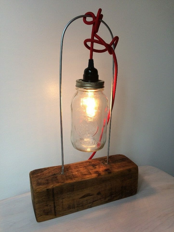 Mason jar lamp by Katy Warnock