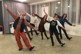 Tap dancing: Wayne Coba & Andrea Conway in the classroom