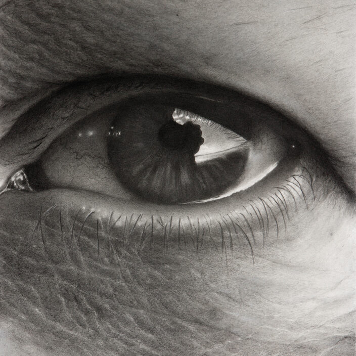 Ewa Scheer, Topography of her eye, 2011, crayon de graphite sur papier, 22 x 30 po.